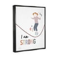 thumbnail image 3 of Stupell Industries I Am Strong Uplifting Girl Jumping Rope Phrase Graphic Art Jet Black Floating Framed Canvas Print Wall Art, Design by Kyra Brown, 3 of 5