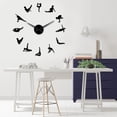 thumbnail image 2 of Pilates Poses Silouette Frameless Wall Clock Stickers, DIY Modern Decorative Clocks for Living Room, Bedroom, Office - Easy to Install, Large 3D Clock Design (Black,47in), 2 of 6