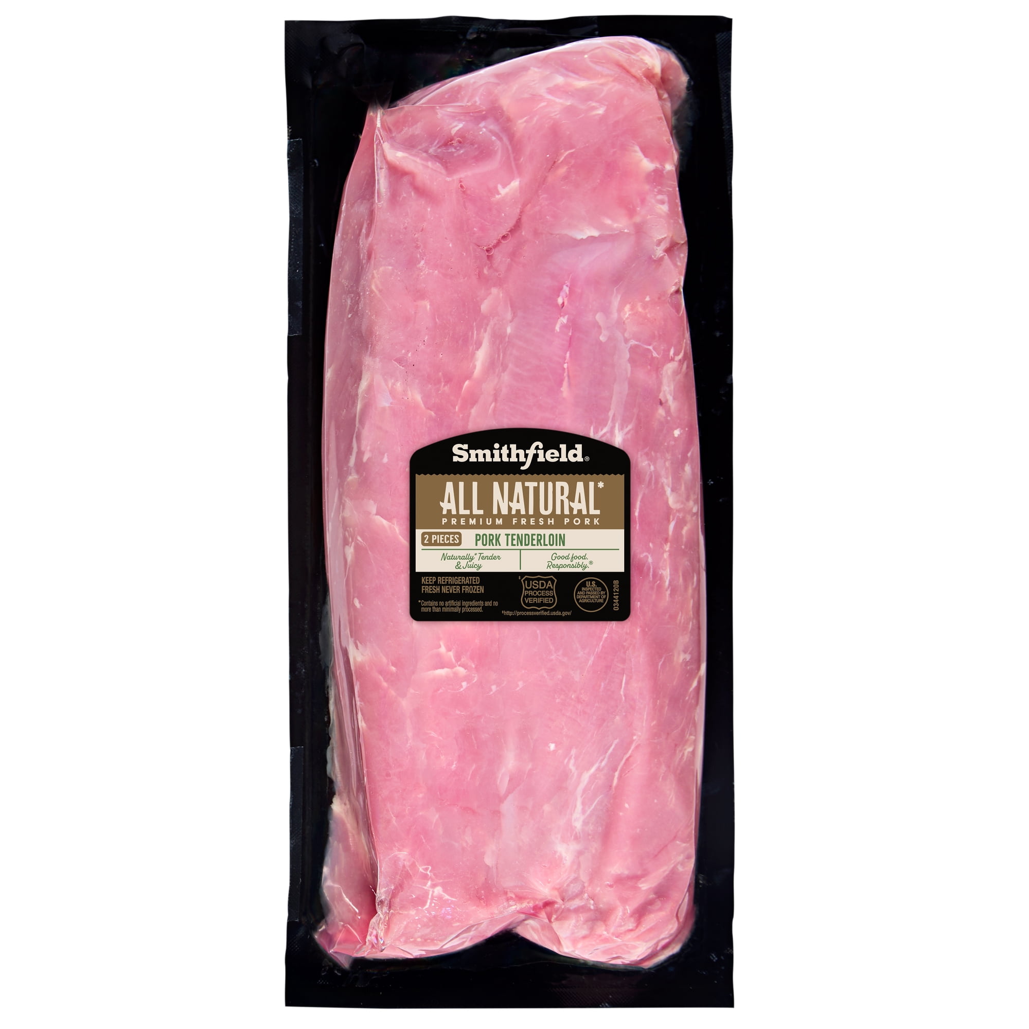 Smithfield All Natural Pork Tenderloin, 1.4-3.4lb, 23 grams of Protein per 4 oz serving