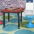 thumbnail image 2 of 30" Clover Shaped Height Adjustable Classroom Desk- Cherry, 2 of 7