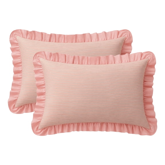 REGALWOVEN 2 Pcs Cotton Pillowcase, Pillow Cases Envelope Closure, Pillow Covers for Women Men, Wrinkle Resistant Durable Pink Queen