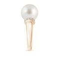 thumbnail image 3 of Angara South Sea Cultured Pearl Collar Ring with Diamonds in 14K Rose Gold for Women | June Birthstone Jewelry for Her, 3 of 8