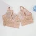 thumbnail image 7 of GEWSEY Sexy Lace Bras for Women Push Up V Neck Wireless Lined Comfort Bralettes Support Comfort Everyday Mesh Seamless Bra (Beige, 38D), 7 of 7