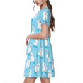 thumbnail image 2 of Haiem Skating Poodle Fun Pattern Women's Short-Sleeve Scoop Neck Swing Dress, 2 of 6