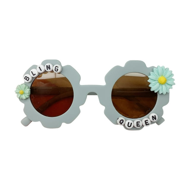 Gafas de sol para niños, tendencia de moda, gafas de sol de viaje para bebés, girasol, alfabeto, flor, forma linda, gafas de sol para niños, sombrilla de moda, visera de espejo