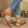 thumbnail image 4 of Admvng Summer Sandals for Women 2025 Flat Sandals Slip On Summer Gladiator Open Toe Solid Color Shoes 36-43, 4 of 9
