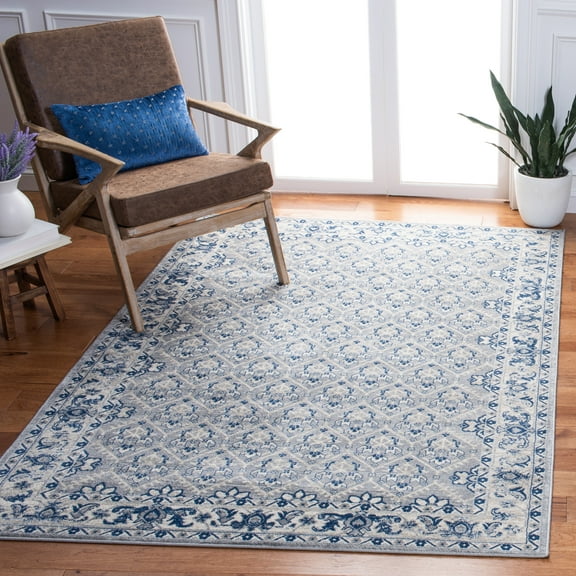 SAFAVIEH Brentwood Pompeii Geometric Area Rug, Gray/Blue, 5'3" x 7'6"