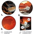 thumbnail image 3 of Designart "Papercut of a Crimson Beach Sunset II" Landscape & Nature Metal Art Living Room, 3 of 5