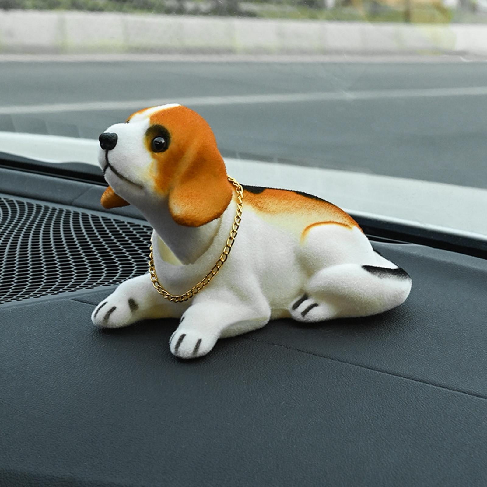 ATMOMO Shaking Head Lucky Dog Bobbing Heads Car Dash Puppy for Car Vehicle  Decoration, Beagle (16x9x11cm)