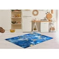 thumbnail image 4 of Car Mat Rug, Personalized Rug, Blue Marble Rug, Bridesmaid Gift Rug, Blue Rug, Modern Rug, Shimmery Rug, Modern Rugs, Corridor Rug, 3.3'x9.2' - 100x280 cm, 4 of 8