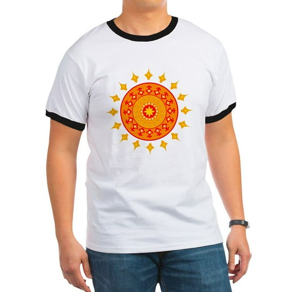 CafePress - Sun Chakra Ringer T - 100% Cotton Ringed T-Shirt