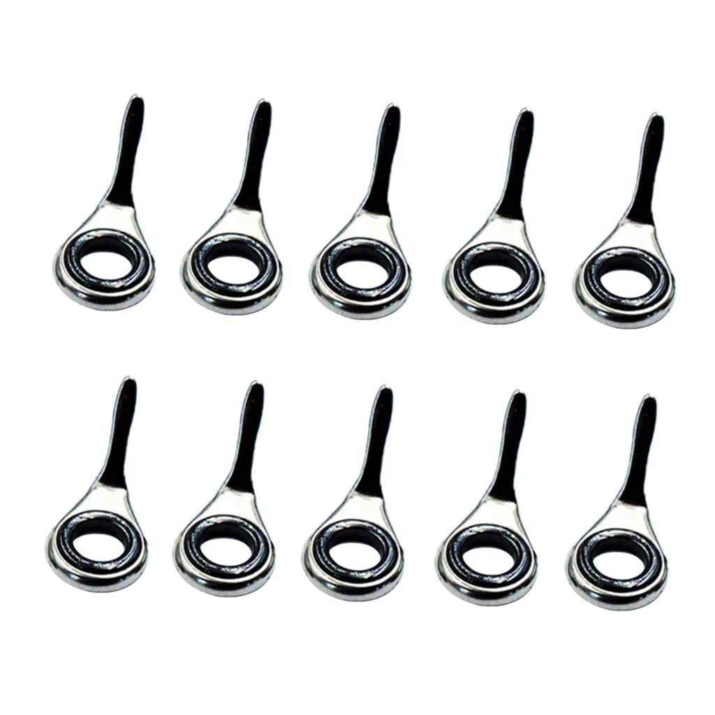 Set of 10 Fishing Rod Guides Fishing Line Guides Eyes Sets 2/3/3.8/5.1/6.8mm 