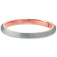 thumbnail image 2 of Charming Jewelers Tungsten Wedding Band Ring 2mm for Men Women Comfort Fit 18K Rose Gold Plated Plated Domed Brushed Lifetime Guarantee Size 9.5, 2 of 4
