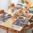 thumbnail image 2 of Pioneer Flower Floral Print Pattern Summer Placemats Table Placemats Set Of 4-Linen Kitchen Washable Placemats Table Mats 12x18 Inch Non-Slip Heat Resistant, 2 of 5