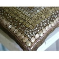 thumbnail image 2 of Brown Pillows Cover, 3D Sequins Bordered Throw Pillows Cover, 18x18 inch (45x45 cm) Pillow Covers, Square Silk Pillow Covers, Bordered, Traditional Style - Ethnic Origins, 2 of 3