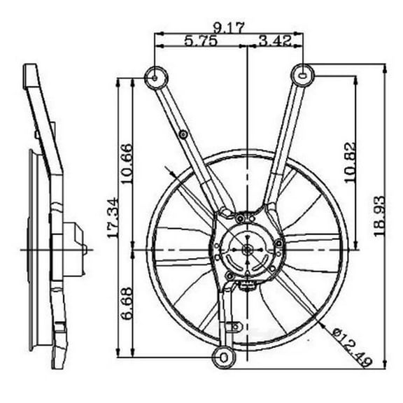 Global Parts Distributors 2811365 Electric Cooling Fan Assembly