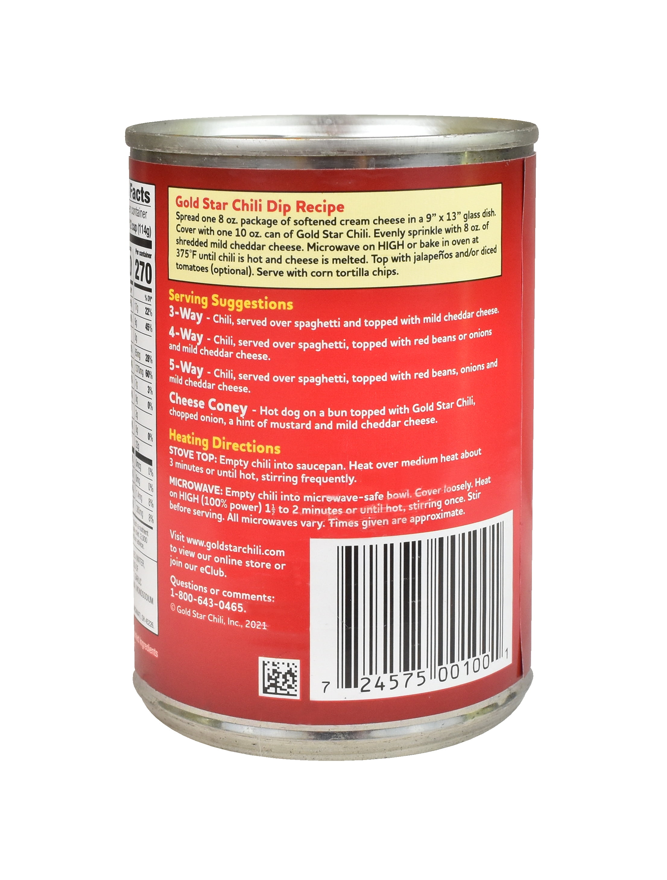 Gold Star Original Chili, 10 oz Metal Can