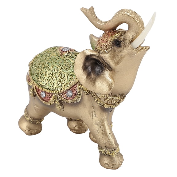 BIMZUC Large Elephant Statue Wealth Lucky Feng Shui Figurine Home Decor House Warming Present TV Cabinet Entryway Decoration Resin Green 6.69 inches / 17 cm for Living Room Bedroom Office Gift