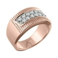 thumbnail image 3 of Halo Jewelers 14k Rose Gold 3/4 Carat(Ctw) Round Cut Natural White Diamond Double Row Men's Anniversary Wedding Band Ring Father's Day Jewelry (Color: H-I, Clarity: I1-I2, 0.75Cttw) Ring Size-11, 3 of 6