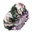thumbnail image 1 of 1 Pc Dama Doble Capa Gorro de Ducha Flores Lirio para Baño Vacaciones Verde Satén PEVA, 1 of 3