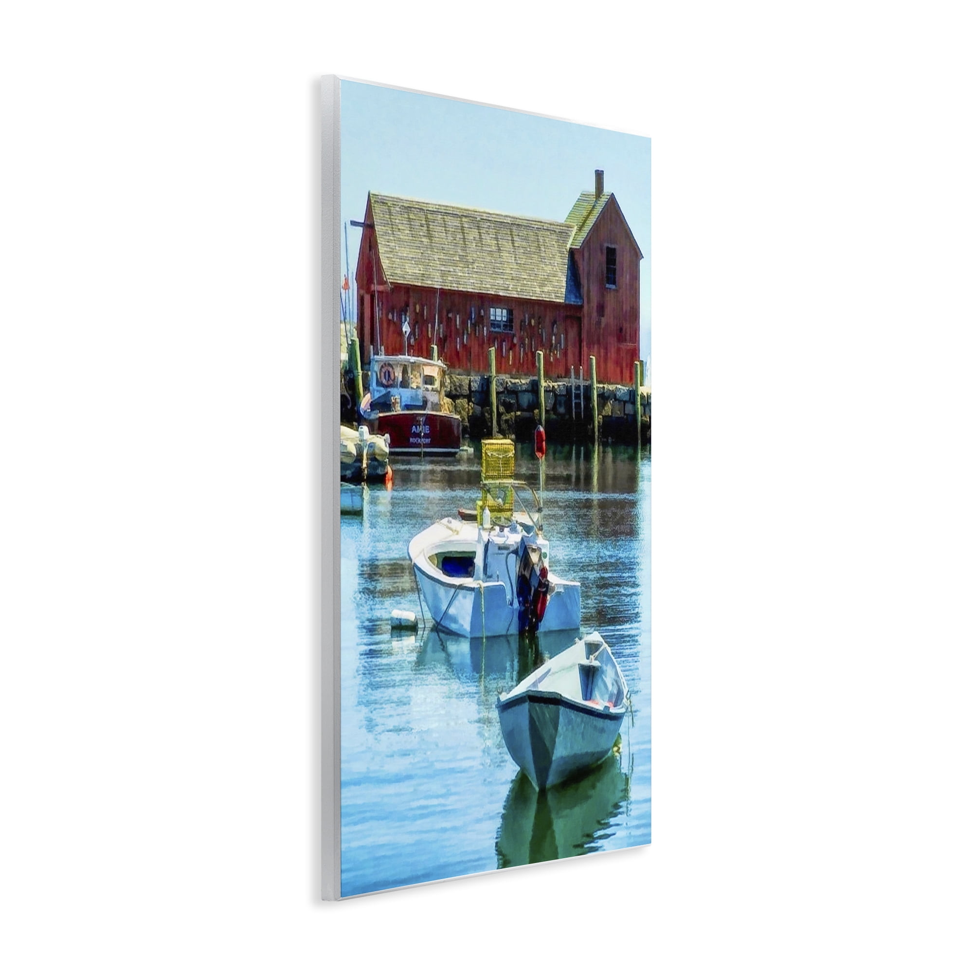 Stupell Industries Tranquil Boat Harbor Landscape & Nature Painting Unframed Art Print Wall Art, 13 x 19