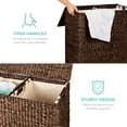 Best Choice Products XL Natural Woven Water Hyacinth Double Laundry Hamper Basket w/ 2 Liner