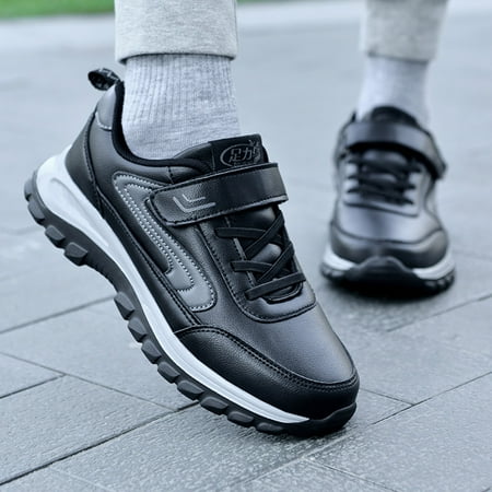 

Sneakers Fashion Autumn Men Sports Shoes Flat Non Slip Waterproof Lace Up Comfortable Solid Color Simple Style