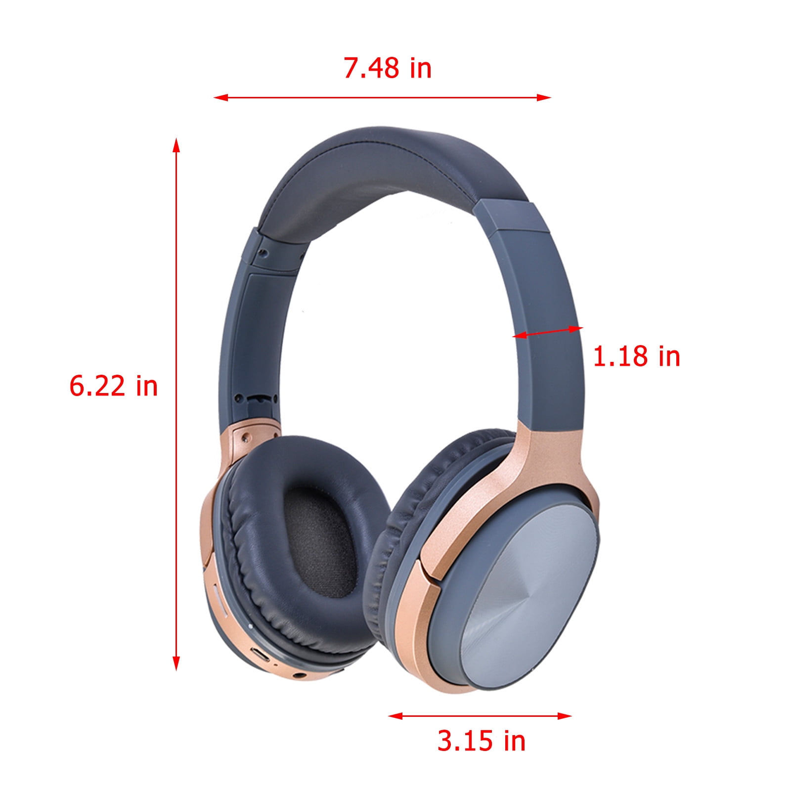 Wireless Headphones, Over Ear Bluetooth 5.0 with Microphone, Foldable Design and Enhanced Bass for Commuting, Gaming, Work