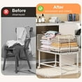 thumbnail image 6 of Wire Laundry Hamper Cart,80L Laundry Hamper Trolley with Pull Handle,White High Laundry Basket Cart for Laundry Room,Bathroom,Bedroom-White（23.6 * 15.75 * 28inch）, 6 of 10