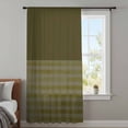 thumbnail image 4 of Olive Green Striped Sheer Curtains 108 Inches Extra Long, Vintage Stripes Ombre Light Filering Curtains, Privacy Drapes Simi Floor to Veiling Curtain for Living Room Bedroom Large Window Treatment, 4 of 8