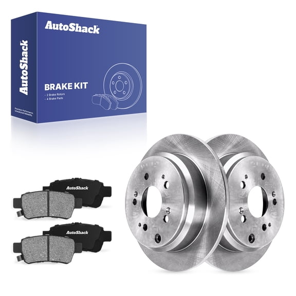 AutoShack Rear Brake Rotors & Ceramic Pads for Honda, Odyssey 2005-2010, FWD V6 3.5L - 12.32" (313 mm), 5-Lug