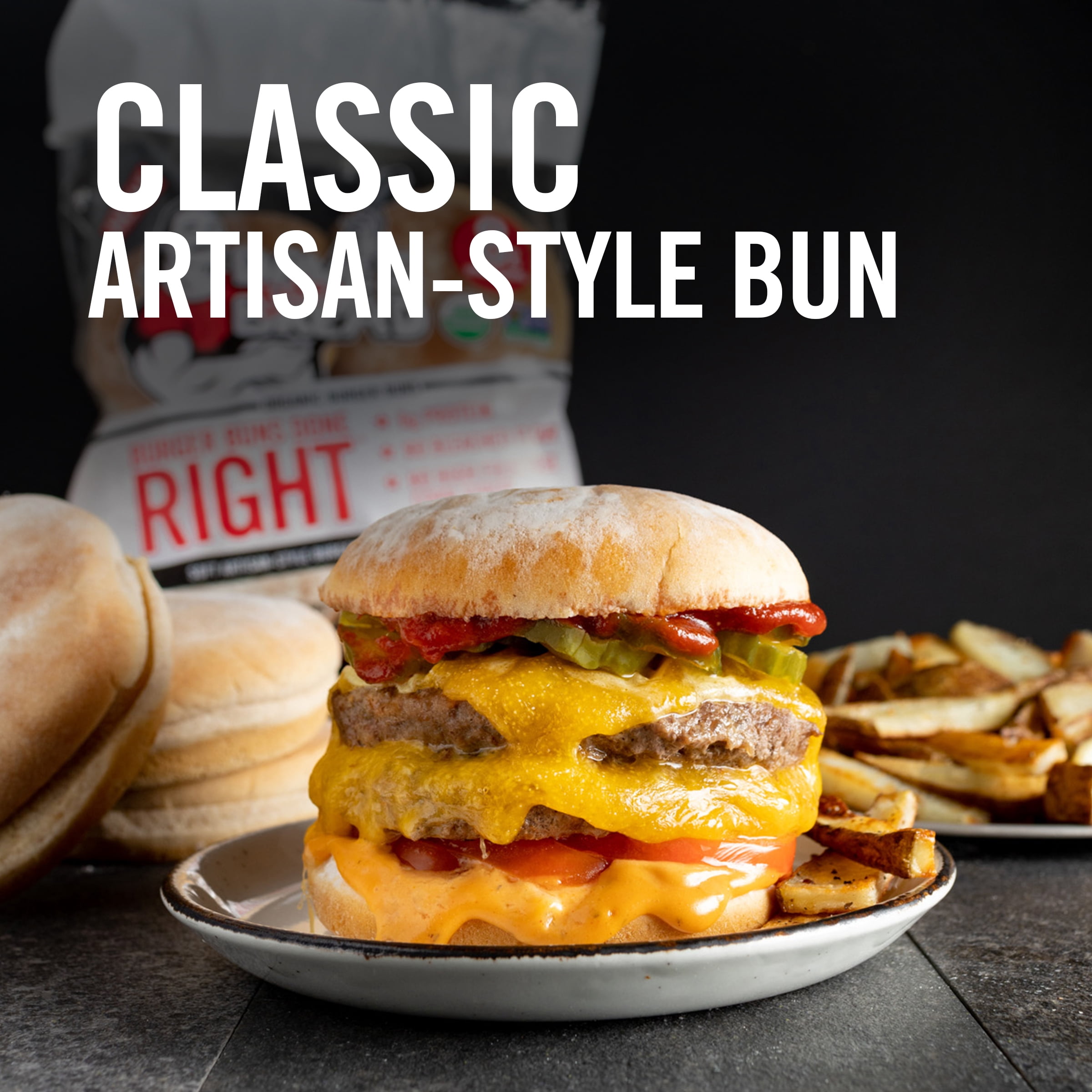 Dave's Killer Bread Burger Buns Done Right, Organic Hamburger Buns, 8 Ct,  17.6 oz, Shelf-Stable