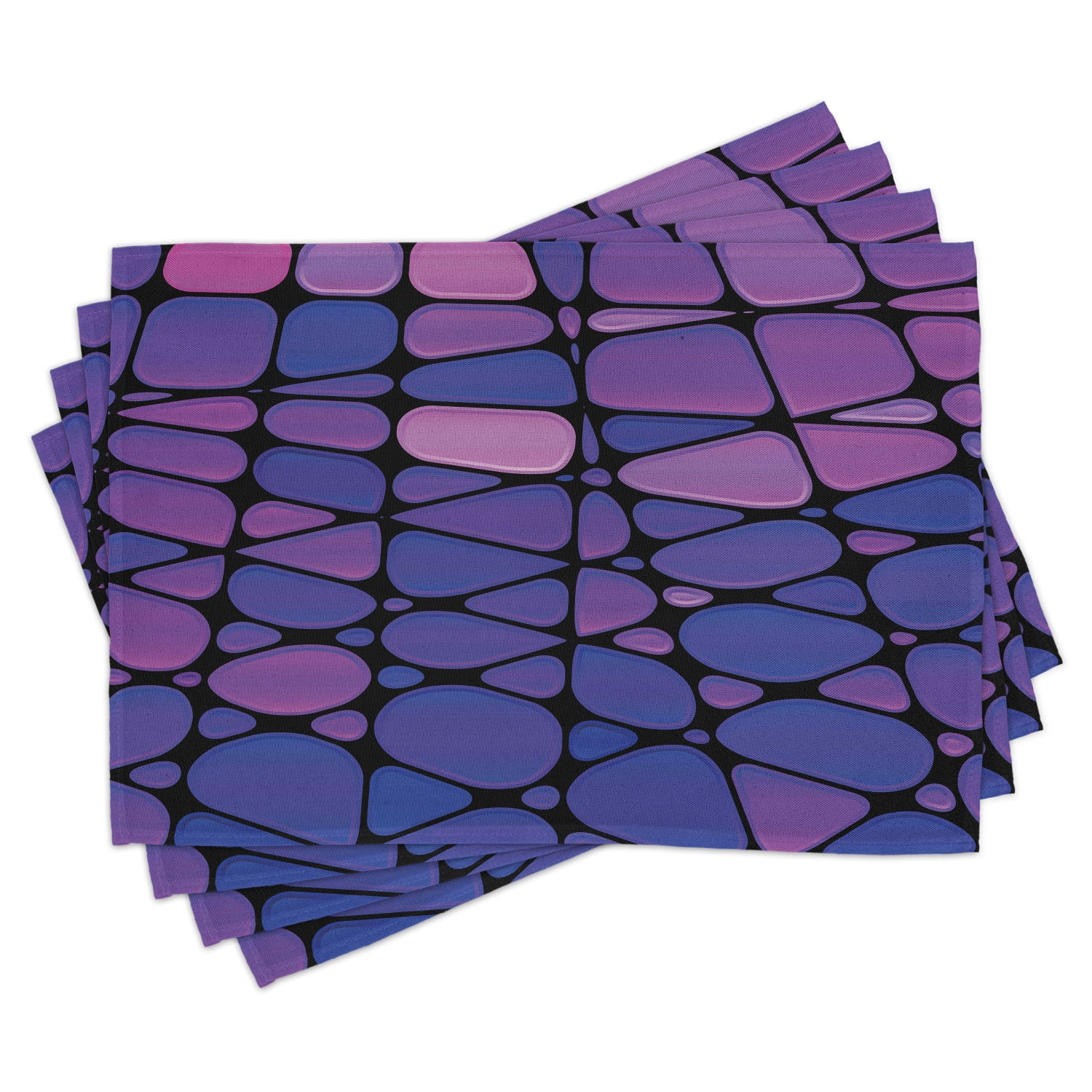 Abstract Placemats Set of 4 Contemporary Stained Glass Design with