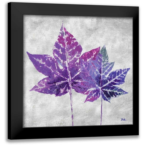 Pinto, Patricia 12x12 Black Modern Framed Museum Art Print Titled - The Purple Leaves on Silver I