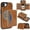 Darkbrown, variant on Case for iPhone 16e Wallet Case with Detachable Folio Card Holder [RFID Blocking], Kickstand, Magnetic Back Case Compatible with Mag-Safe, Protective Cover for iPhone 16e, Gray