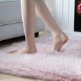 thumbnail image 4 of Phantoscope Faux Sheepskin Fur Area Rug, Soft Fluffy Faux Fur Carpet, Pink, 2 x 3 ft, Rectangle, 4 of 6