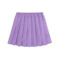 thumbnail image 3 of Diufon Girls Uniform Skirts Kids High Waist A-line Pleated Skorts Girls Solid Color Mini Skirts with Shorts, 3 of 8
