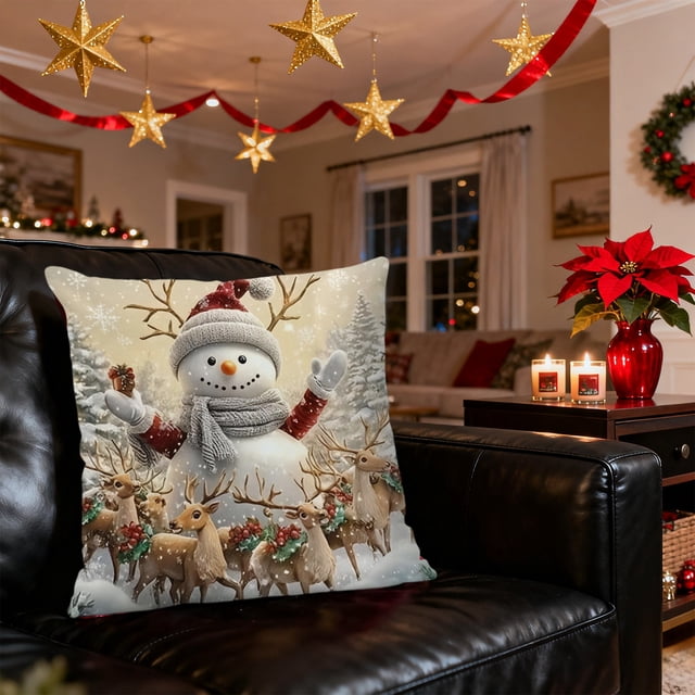 KTTECTOA 45x45cmChristmas Pillow Set Cushion Set for Living Room Sofa Decoration Excluding Pillow Core Clearance Fall Decorations Canada Days Christmas Decor Fall Decor