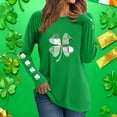 thumbnail image 6 of Craaazy Women's St Patricks Day Shirts Shamrock Irish Holiday Crew Neck Long Sleeve Shirts, 6 of 6