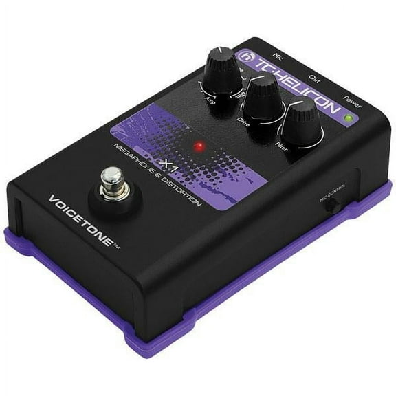 TC Helicon Helicon VoiceTone X1 Single-Button Stompbox for Dramatic Megaphone and Distortion Vocal Effects