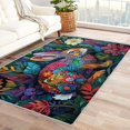 thumbnail image 1 of 3 x 4 Rugs Rabbit Area Rug, Jungle Theme Carpet for Living Room Bedroom Colorful Animal Patterned Indoor Home Decor, Non Slip Soft & Low Pile Small Washable Rug ZJ&697, Dark Green, 1 of 7