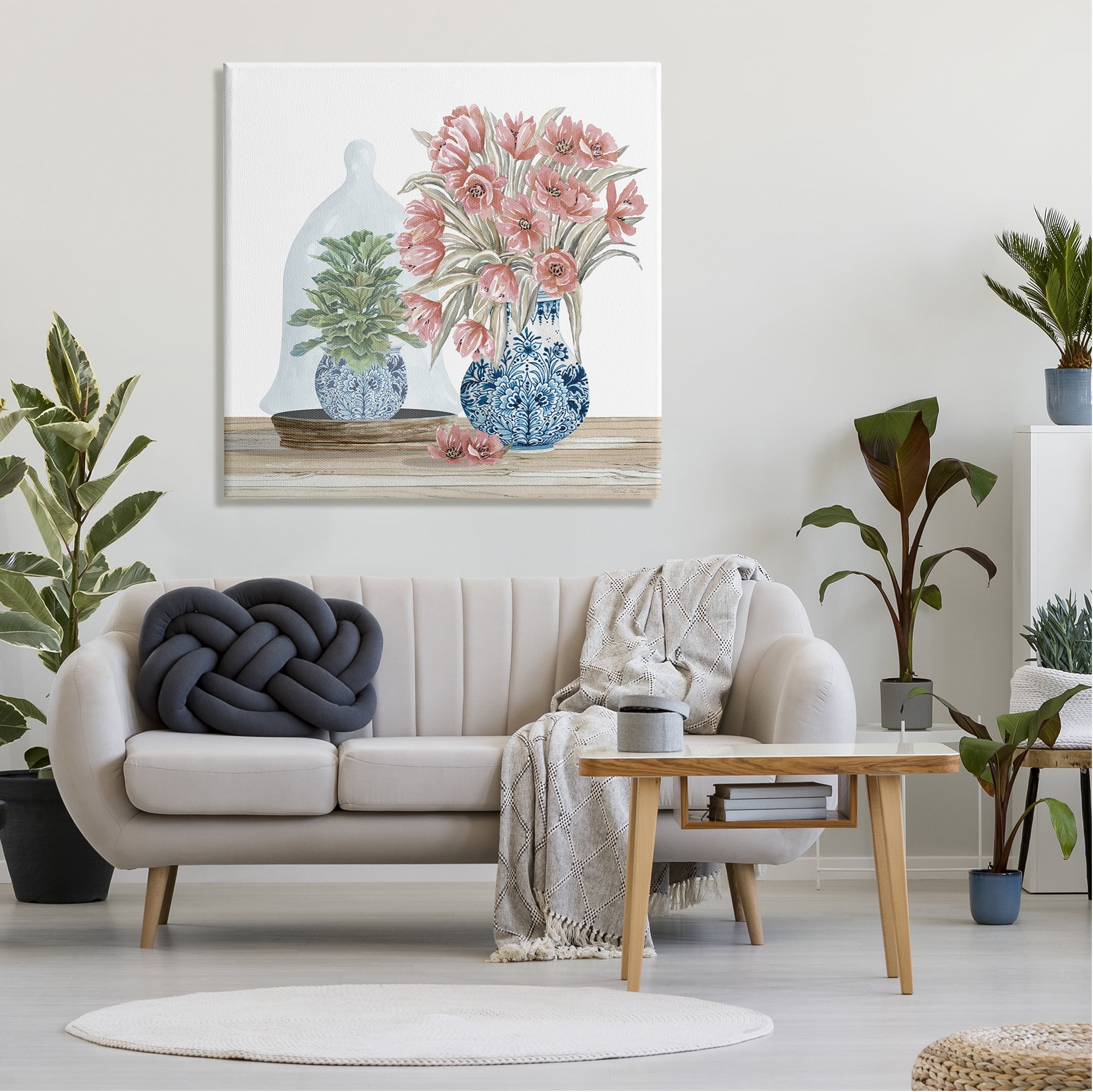 Stupell Floral Arrangement Ornate Vase Botanical & Floral Painting Gallery Wrapped Canvas Print Wall Art