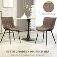 thumbnail image 4 of HOMCOM Dining Chairs Set of 2, Upholstered Kitchen Chairs with Backrest, 4 of 10