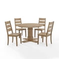thumbnail image 4 of Bowery Hill 5-Piece Round Farmhouse Wood Dining Set in Rustic Brown, 4 of 13