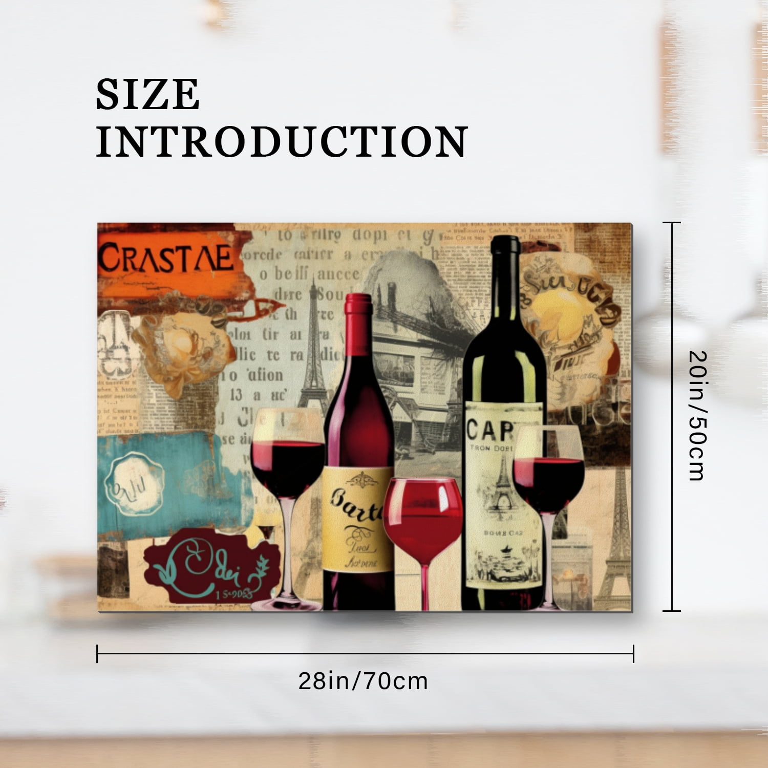 Stovetop Cover for Electric Stove, Retro Bottles of Wine Pattern Square Glasstop Stove Covers, Oilproof Decoration Mat For Kitchen RV (28×20 Inch)