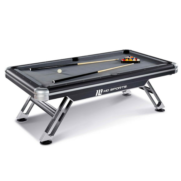 MD Sports 7.5' Titan Drop Pocket Table with Pool Ball and Cue Stick Set