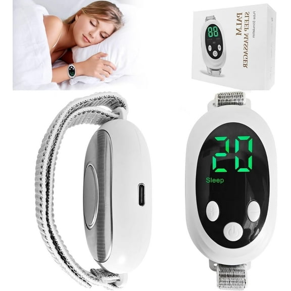 Handheld Sleep Aid Device, Sleep Aid Monitor for Insomniac, Sleep Support Device with 2 Modes & 20-Speed Adjustable, Sleep Assisted for Better Sleep, Promote Rest, Relief Anxiety, Type-C Charging