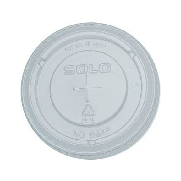Solo Cup Company 668TS Pete Flat Straw-slot Cold Cup Lids, 16oz Cups, Clear, 100/pack, 10 Packs/carton