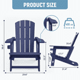 thumbnail image 4 of Chiccushion Adirondack Chair with Cup Holder, HDPE All-Weather Patio Chairs for Poolside, Backyard, Deck, Fire Pit, Navy Blue, 4 of 8
