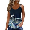 thumbnail image 4 of Riecok Sleeveless Vest for Women Round Neck Sleeveless Summer Loose Printed Casual Loose Suitable for Home and Outdoor Activities Blue XXL, 4 of 7